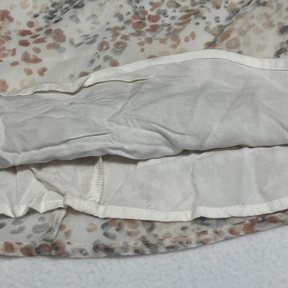 Abercrombie & Fitch Camisole Women S Cream Animal Print Lace Trim Boho Romantic - Picture 6 of 10